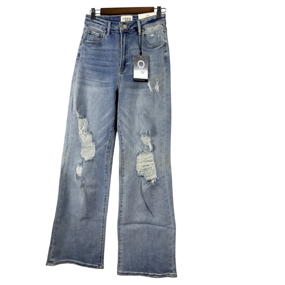 Insane Gene Blue High-Rise Premium Dad Distressed Jeans Women's Size 11